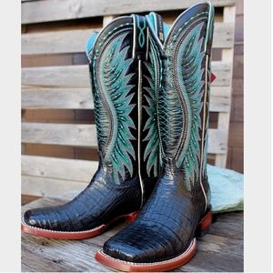 Ariat Vaquera Caiman Belly Boots 9.5 very good condition